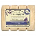 A La Maison de Provence, 핸드 및 바디 비누 바, 라벤더 꽃, 4개입, 각 100g(3.5oz)