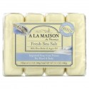 A La Maison de Provence, 핸드 및 바디 바 비누, 프레시 바다 소금, 4개입, 각 3.5oz