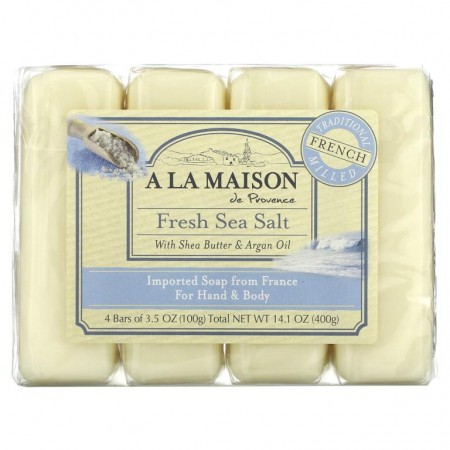 A La Maison de Provence, 핸드 및 바디 바 비누, 프레시 바다 소금, 4개입, 각 3.5oz