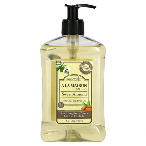 A La Maison de Provence, 핸드 & 바디 액상 비누, 스위트 아몬드, 500ml(16.9fl oz)