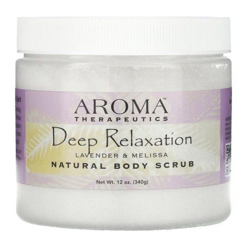 Abra Therapeutics, 천연 바디 스크럽, 깊은 이완, 라벤더 및 레몬밤, 340g(12oz)
