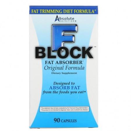 Absolute Nutrition, FBlock, 지방 흡수제, Original Formula, 캡슐 90정