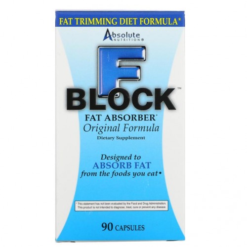 Absolute Nutrition, FBlock, 지방 흡수제, Original Formula, 캡슐 90정