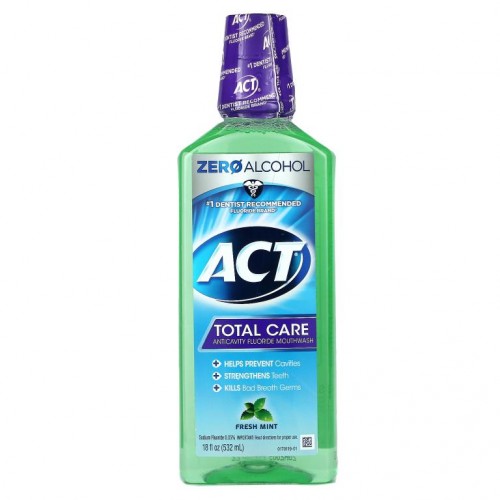 Act, 충치 예방 불소 구강 청결제, 토탈 케어, 상쾌한 민트향, 18fl oz(532ml)