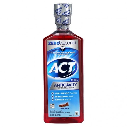 Act, 충치 예방 불소 함유 구강 청결제, 시나몬, 18fl oz(532ml)
