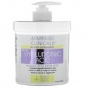 Advanced Clinicals, 히알루론산, 인스턴트 스킨 하이드레이터, 454g(16oz)