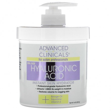 Advanced Clinicals, 히알루론산, 인스턴트 스킨 하이드레이터, 454g(16oz)