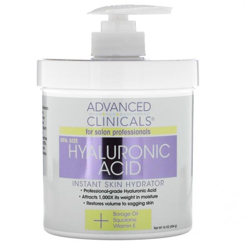 Advanced Clinicals, 히알루론산, 인스턴트 스킨 하이드레이터, 454g(16oz)