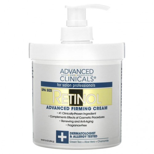 Advanced Clinicals, 레티놀, 어드밴스드 퍼밍 크림, 454g(16oz)