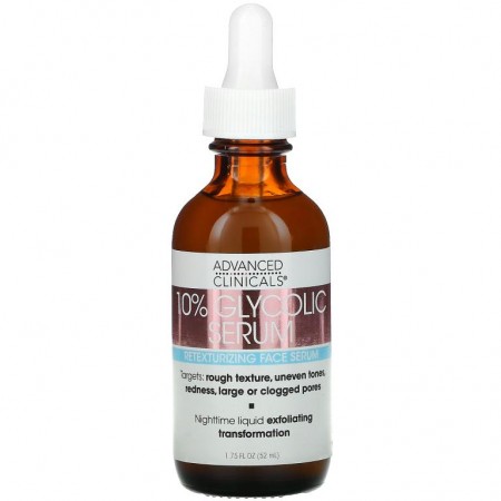Advanced Clinicals, 10% Glycolic Serum, 1.75 fl oz (52 ml)