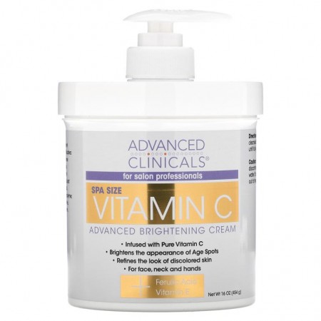 Advanced Clinicals, 비타민C, 어드밴스드 브라이트닝 크림, 454g(16oz)