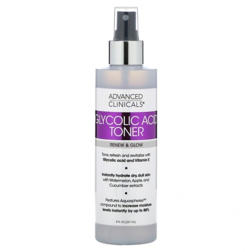 Advanced Clinicals, Glycolic Acid Toner, Renew & Glow, 8 fl oz (237 ml)