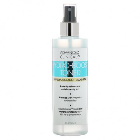 Advanced Clinicals, Hydro-Boost Toner, Hyaluronic Acid + Aloe Vera, 8 fl oz (237 ml)