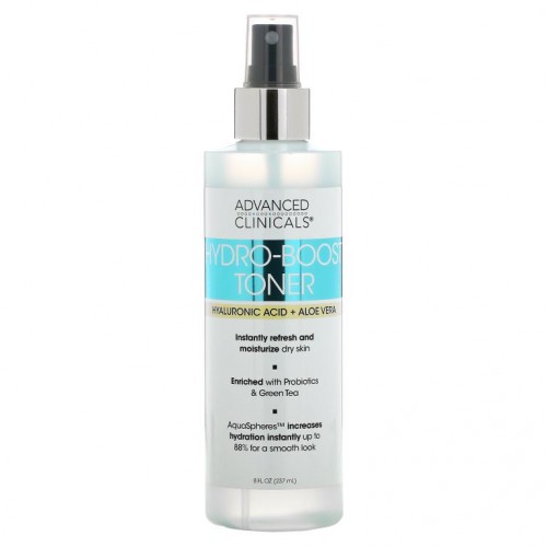 Advanced Clinicals, Hydro-Boost Toner, Hyaluronic Acid + Aloe Vera, 8 fl oz (237 ml)