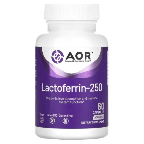 Advanced Orthomolecular Research AOR, 락토페린-250, 베지 캡슐 60정