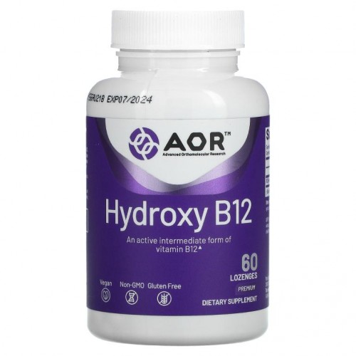 Advanced Orthomolecular Research AOR, 하이드록시 B12, 1mg, 사탕 정제 60정