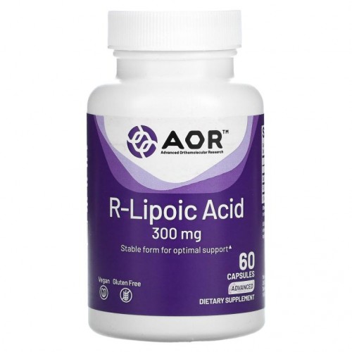 Advanced Orthomolecular Research AOR, R-리포산, 300mg, 베지 캡슐 60정