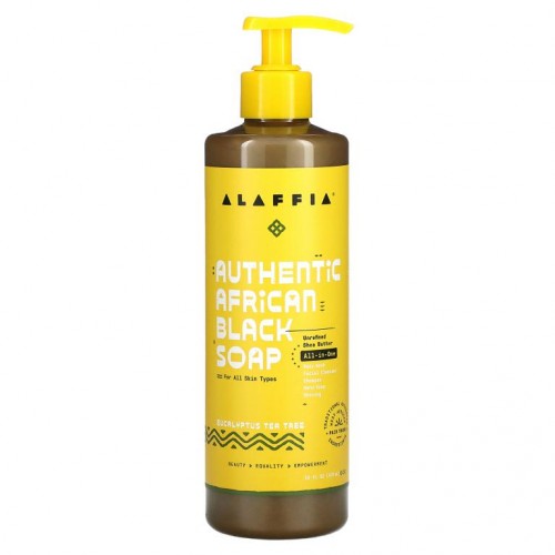 Alaffia, Authentic African Black Soap, 유칼립투스 티트리, 476ml(16fl oz)