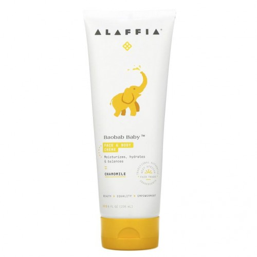 Alaffia, Baobab Baby, 얼굴 및 바디 크림, 카모마일, 236ml(8fl oz)