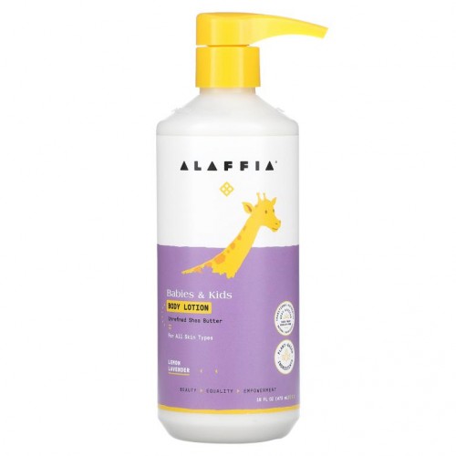 Alaffia, 베이비 & 키즈 바디 로션, 레몬 라벤더, 473ml(16fl oz)