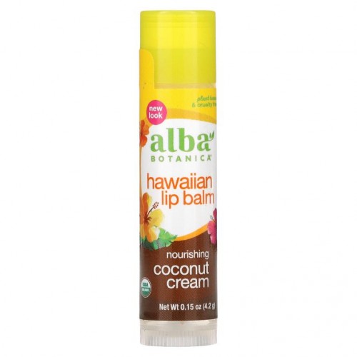 Alba Botanica, 하와이안 립밤, 영양 가득한 코코넛 크림, .15 oz(4.2 g)