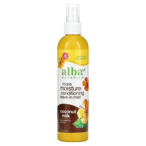 Alba Botanica, 하와이안 리브-인 컨디셔닝 미스트, 드링크 잇 업 코코넛 밀크, 237ml(8fl oz)