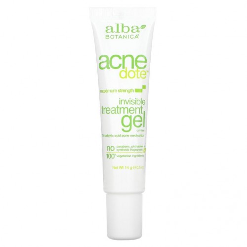 Alba Botanica, Acne Dote, 인비저블 트리트먼트 젤, 오일 프리, 14g(0.5oz)
