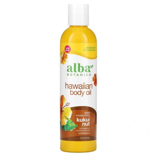 Alba Botanica, Hawaiian 바디 오일, 쿠쿠이 너트, 8.5 fl oz (251 ml)