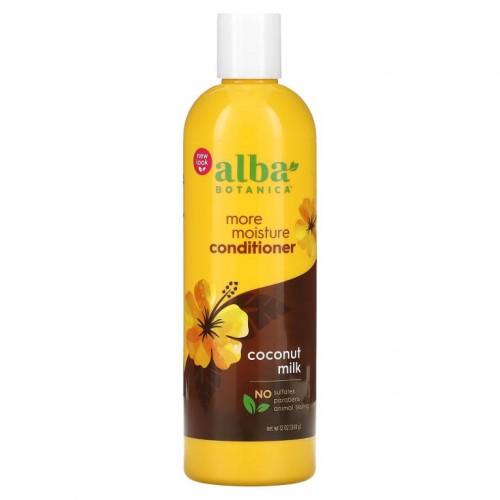 Alba Botanica, Mega Moisture 컨디셔너, 건성 모발용, 코코넛 밀크, 340g(12oz)