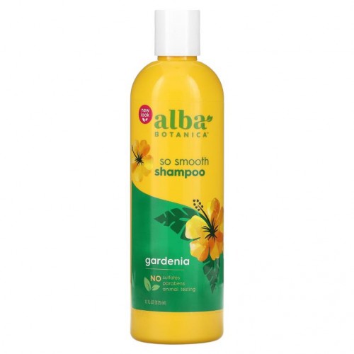 Alba Botanica, So Smooth 샴푸, 부스스하고 손질이 어려운 모발용, 치자, 355ml(12fl oz)