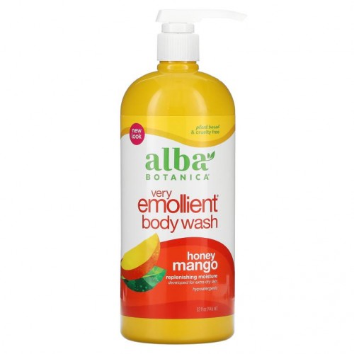 Alba Botanica, Very Emollient, 목욕 및 샤워 젤, 허니 망고, 946ml(32fl oz)