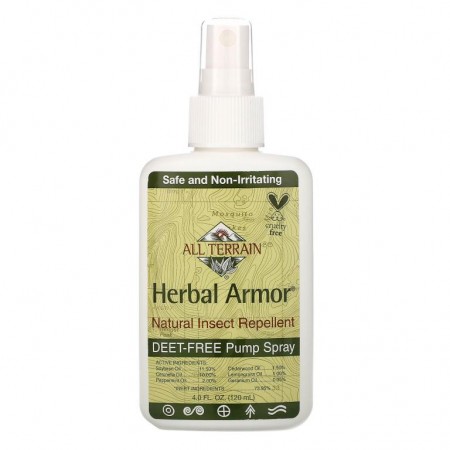 All Terrain, Herbal Armor, 천연 벌레 기피제 DEET 무함유 펌프 스프레이, 120ml(4fl oz)