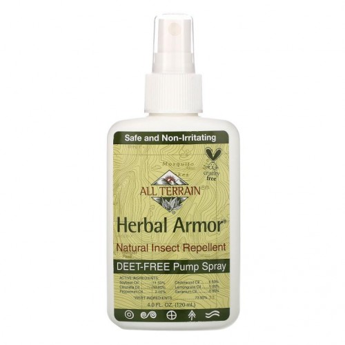 All Terrain, Herbal Armor, 천연 벌레 기피제 DEET 무함유 펌프 스프레이, 120ml(4fl oz)
