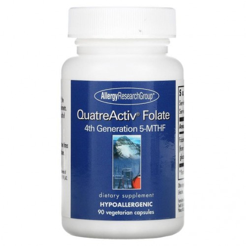 Allergy Research Group, QuatreActiv Folate, 4세대 5-MTHF, 식물성 캡슐 90정