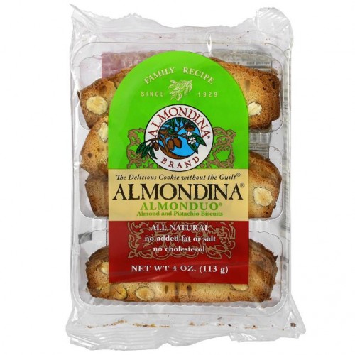 Almondina, Almonduo, 아몬드 및 피스타치오 함유 비스킷, 113g(4oz)