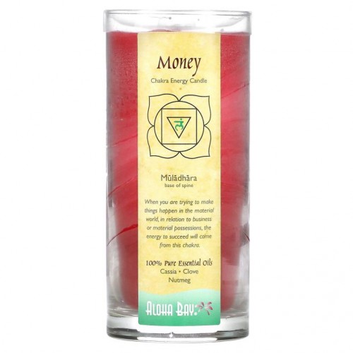 Aloha Bay, 차크라 에너지 캔들, 머니, 계피 • 정향 • 넛맥, 311g(11 oz)