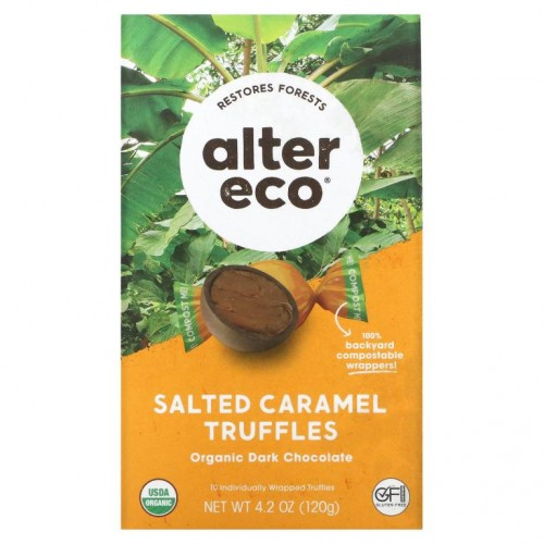 Alter Eco, 유기농 솔티드 카라멜 트러플, 다크 초콜릿 120g(4.2oz)