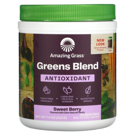 Amazing Grass, Green Superfood 항산화제, 스위트 베리, 210g(7.4oz)