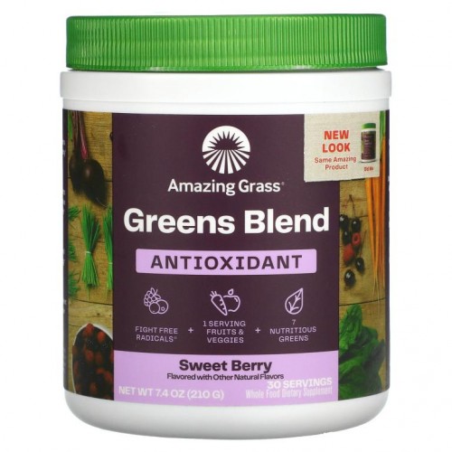 Amazing Grass, Green Superfood 항산화제, 스위트 베리, 210g(7.4oz)