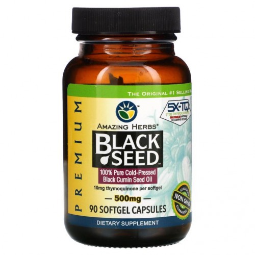 Amazing Herbs, Black Seed, 500 mg, 90 소프트젤 캡슐