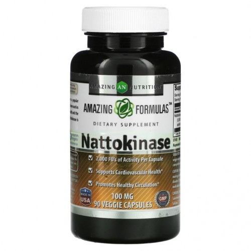 Amazing Nutrition, 나토키나아제, 100mg, 베지 캡슐 90정