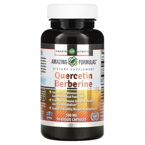 Amazing Nutrition, 퀘르세틴 베르베린, 500mg, 베지 캡슐 90정