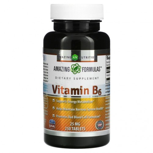 Amazing Nutrition, 비타민B6, 25mg, 250정