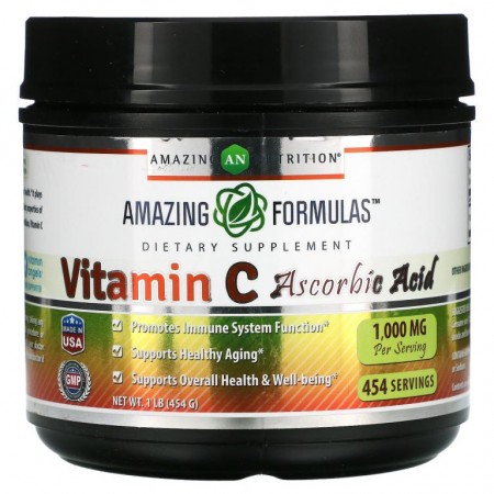 Amazing Nutrition, 비타민C 아스코르브산, 1,000mg, 454g(1lb)