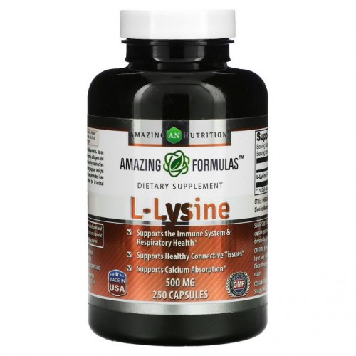 Amazing Nutrition, l-라이신, 500mg, 캡슐 250정