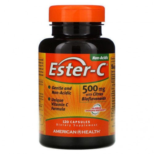 American Health, 에스테르-C, 시트러스 바이오플라보노이드 함유, 500 mg, 120 캡슐