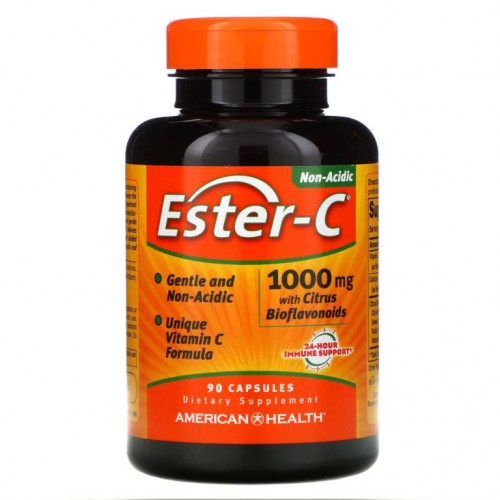 American Health, 시트러스 바이오플라보노이드 함유 에스터-C, 1,000mg, 캡슐 90정