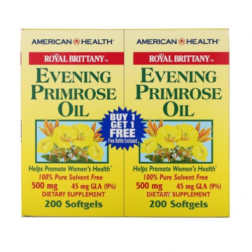 American Health, 로얄 브리타니, 월견초유, 500 mg, 2 병, 각 병당 소프트젤 200정