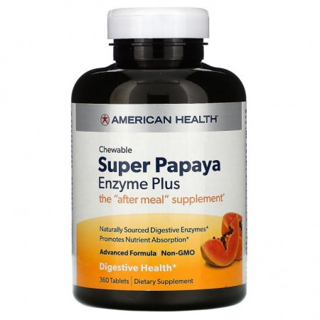 American Health, 츄어블 슈퍼 파파야 Enzyme Plus, 360정