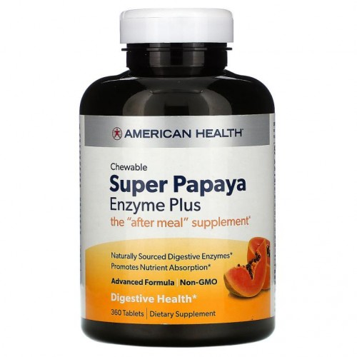 American Health, 츄어블 슈퍼 파파야 Enzyme Plus, 360정